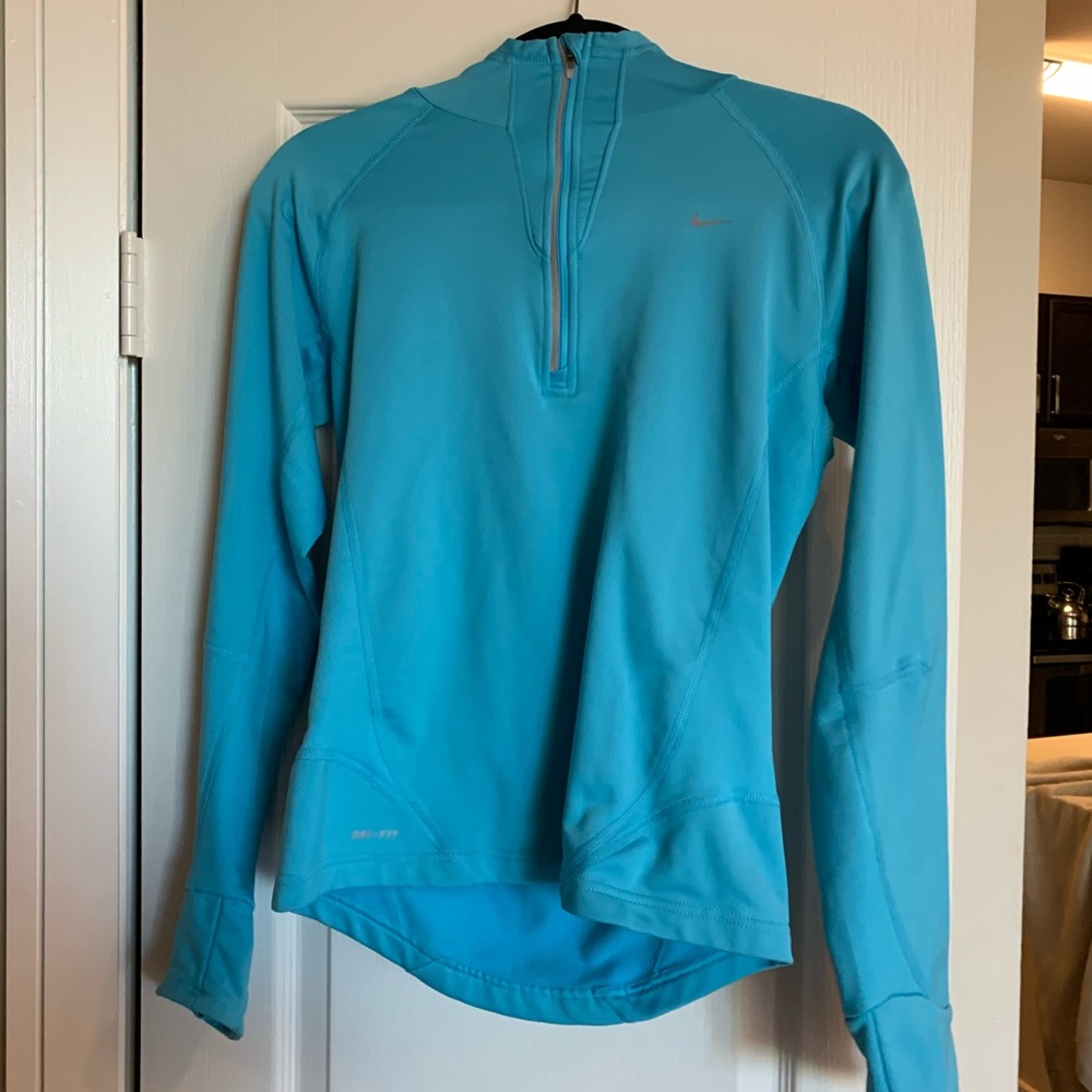 Nike Blue Workout Hoodie with Hand Glove. Size S